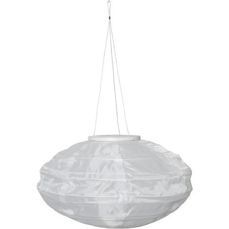 LED Solar-Lampion ,Festival', Lichtsensor, outdoor, 35x19cm, weiß