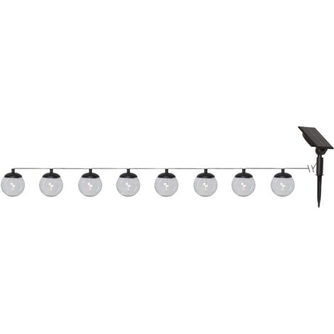 LED-Solar-Lichterkette "Globe", 8-tlg., weiß/schwarz