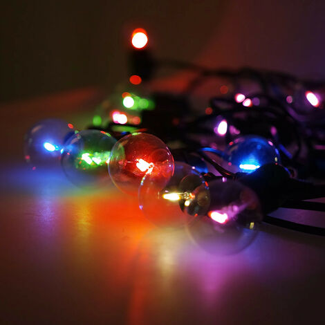 LED Solar Lichterkette Glühbirnen, Außen Garten Deko 8 Modi Effekte Außerlichterkette für Terrasse Hof Innen Haus Weihnachten (4m / 10 LED Glühbirnen, RGB)