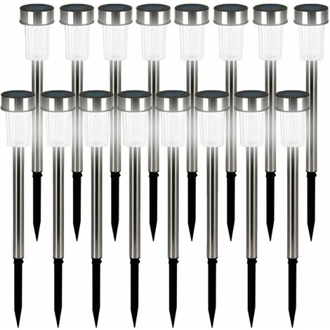 LED Solar Lights Garden Light Stainless Steel Solar Light Set of 12