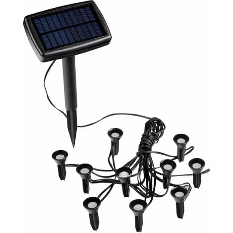 SPETEBO LED Solar Pflanzenstrahler klein - 10er Set - Mini Gartenstrahler warm weiß - Garten Deko Beleuchtung
