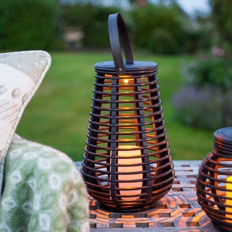 sainsbury's home solar grey rattan lantern large