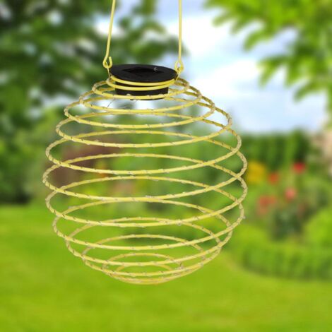 LED Solar-Spirallaterne 22cm Lampion Spirale Solarlampe Hängelaterne Gartendeko