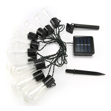 LED Solar String Lights Outdoor Christmas Decoration Bulb Retro Holiday Garland Garden Furniture Fairy Lamp (10 Lamp)