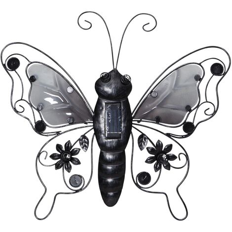 LED-Solar-Wanddeko "Butterfly",Schmetterling,schw.