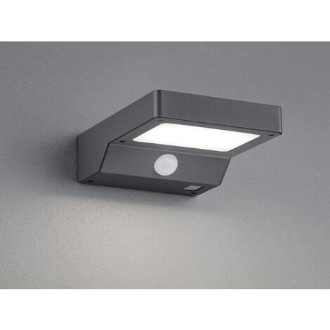 LED Solar Wandleuchte Außenleuchte FOMOSA mit Bewegungsmelder Anthrazit