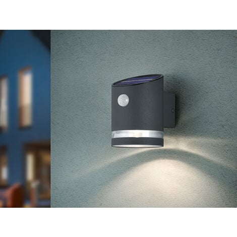 REALITY LED Solar Wandleuchte Außenleuchte SALTA mit Bewegungsmelder Anthrazit