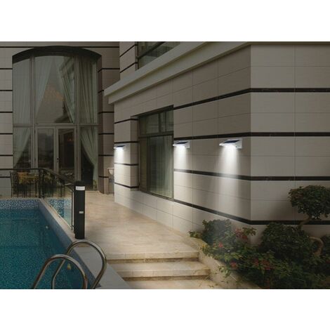 LED-Solar-Wandleuchte mit Bewegungsmelder - Edelstahl - IRUN - Silberfarben
