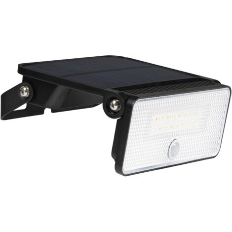 LED Solar Wandleuchte mit Sensor IP54 4000K 1000 Lumen Schwarz