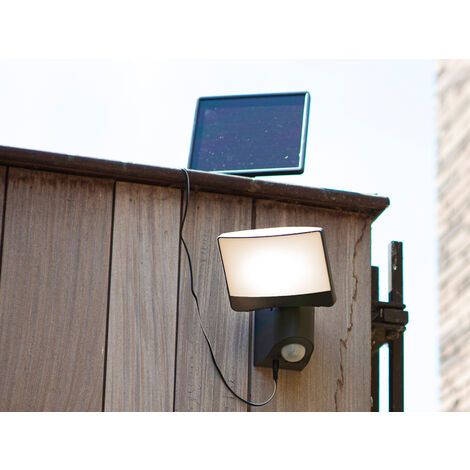 LED Solar Wandleuchte SUNSHINE mit Bewegungsmelder IP54, Breite 18cm