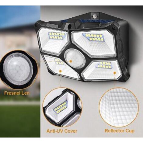 LED Solar Wandleuchte "SWL 722" PIR Bewegungsmelder, 72 LEDs, IP65