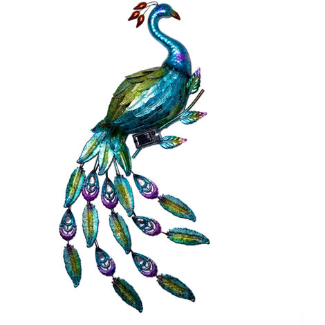LED Solar Wandlicht Pfau