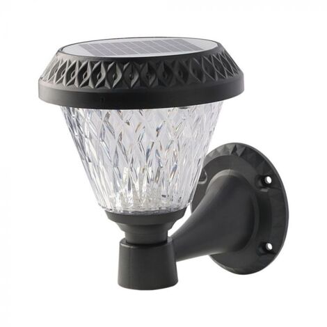 LED SOLARE LAMPADA DA PARETE WITH RF CONTROLLO 3IN1 IP44 CORPO NERO