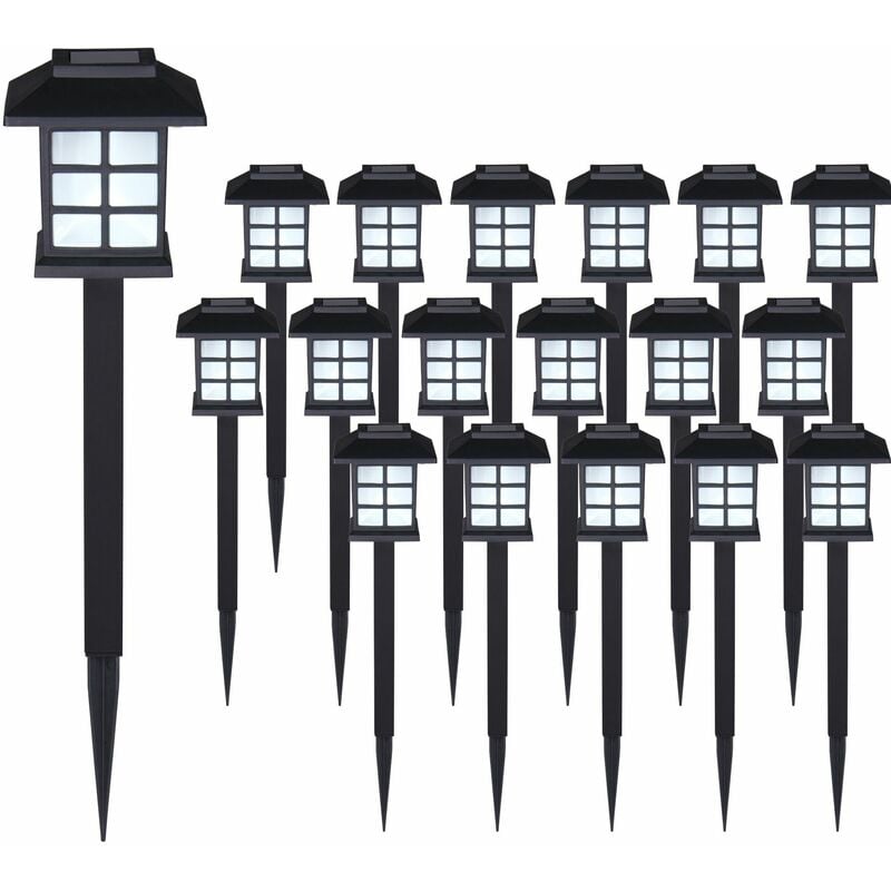 MONZANA® LED Solarlampe Außen Wetterfest IP44 Erdspieß Solar Garten Laterne Schwarz Solarleuchte Balkon 18er Set