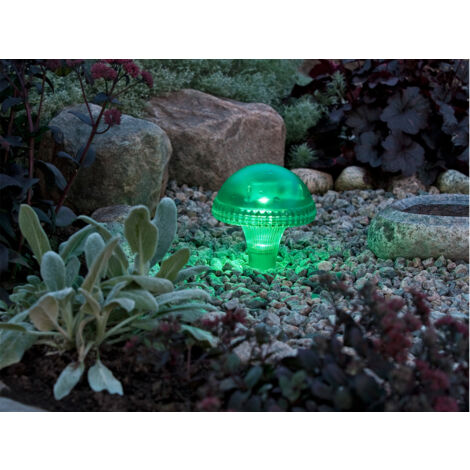LED Solarleuchte ASSISI, Grün mit Erdspieß Höhe 27,5 cm