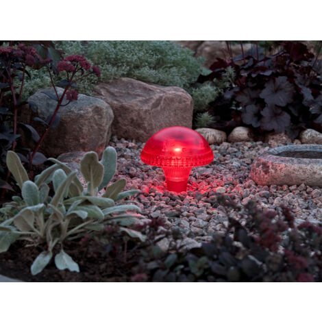 LED Solarleuchte ASSISI, Rot mit Erdspieß Höhe 27,5 cm