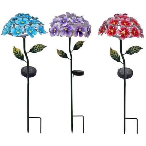 LED-Solarleuchte [Blumenhortensie] – Edelstahl (61 cm) – Umweltfreundlich und wetterfest