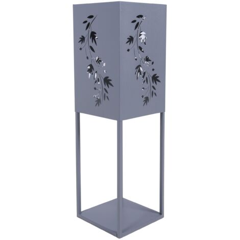 LED Solarleuchte Dekosäule Gartendeko Außenleuchte Solardeko Gartenlampe, Edelstahl grau, Akku IP44, warmweiß, H 60 cm
