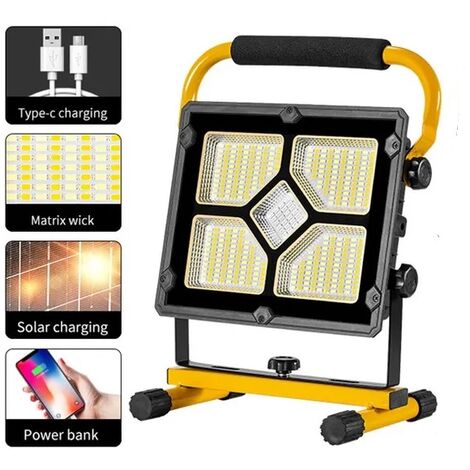 LED-Solarleuchte, Hochleistungs-Solarleuchte, Powerbank, 3600 mAh, tragbares Flutlicht, wasserdicht, Notlichthalter, 360-Grad-Drehung, 180 Grad verstellbar