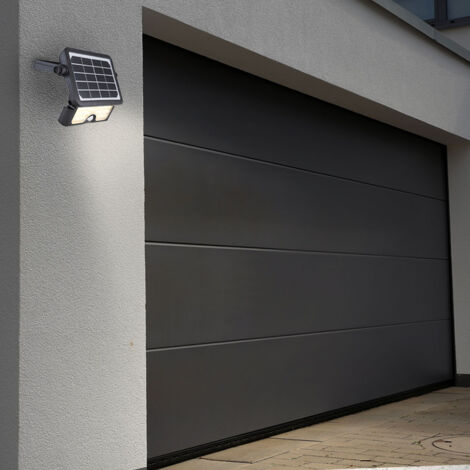 LED Solarleuchte Solarlampe Baustrahler Schwenkbar Sensor Schalter Schwarz Hof