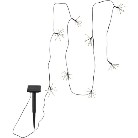 LED-Solarlichterkette"Firework Solar" schwarz, 96 warmwhite LED
