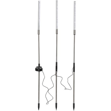 LED-Solarstab "Bubbly", 3er Set, Edelstahl/Acryl