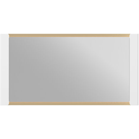 LED Spiegel 155 cm in weiß mit goldfarbenen Akzenten LUKA-129
