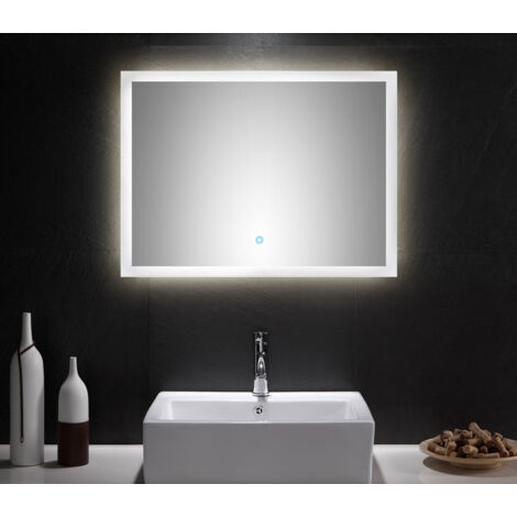 LED Spiegel 80x60 cm mit Touch Bedienung