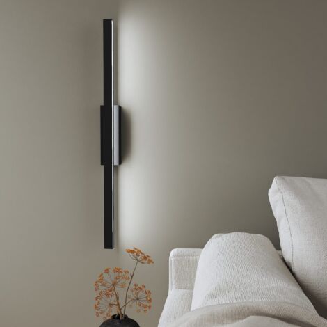 LED Spiegelleuchte 60cm Kaltweiß Spiegellampe Badezimmer Schwarz Kaltweiß-6500K, LED fest integriert, Tageslichtweiß, 12,6W, energiesparender, Ohne Netzstecker