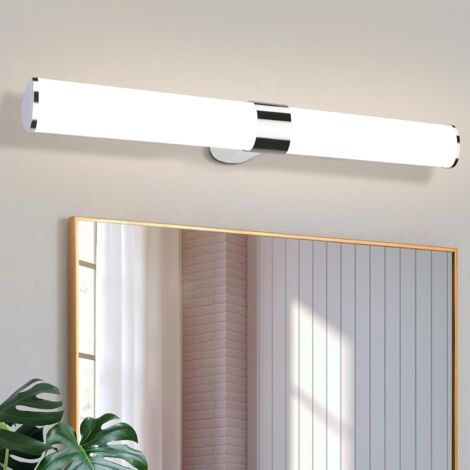 LED Spiegelleuchte Bad Spiegellampe -GBLY 15W Badleuchte Wand 60CM Chrom Wandlampe Wasserdicht IP44 Wandleuchte Neutralweiß 4000K Feuchtraumleuchte Modern für Badezimmer Keller Küche Badschrank