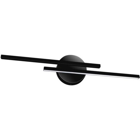 LED Spiegelleuchte Metall IP44 4100 K neutralweiß 780 lm 55 cm breit Schwarz länglich