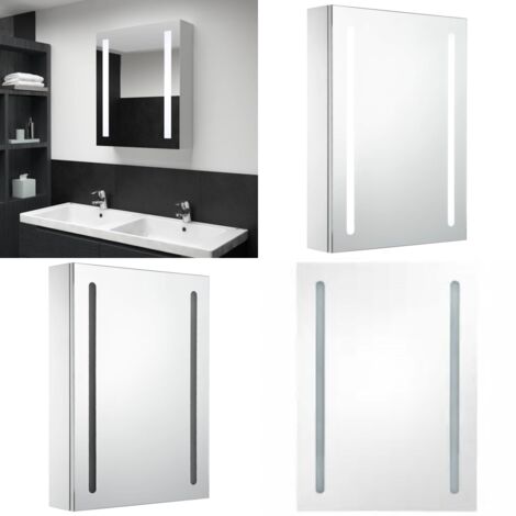 LED-Spiegelschrank 50x13x70 cm - LED-Spiegelschrank - Badezimmermöbel - Kosmetikspiegel - Spiegelschrank Weiß - Silberner Spiegelschrank - Home & Living