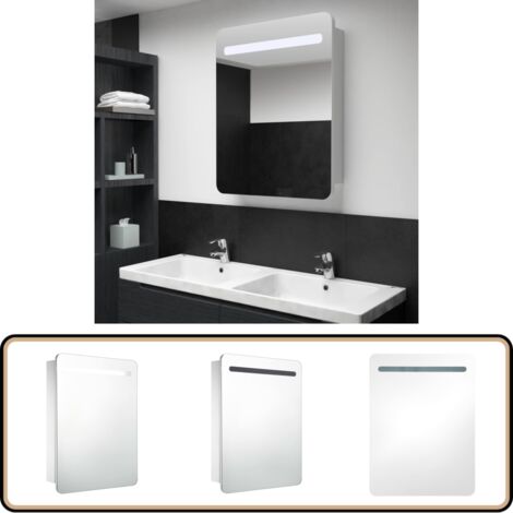 LED-Spiegelschrank 60x11x80 cm - LED-Spiegelschrank - Badezimmerspiegel - Kosmetikspiegel - Wandspiegel - Spiegelschrank Weiß