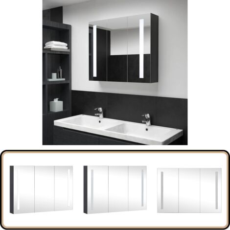LED-Spiegelschrank fürs Bad 89x14x62 cm - LED-Kosmetikspiegel - Badeschrank - Waschbeckenunterschrank - Badezimmerorganisierer - Aufbewahrungsschrank