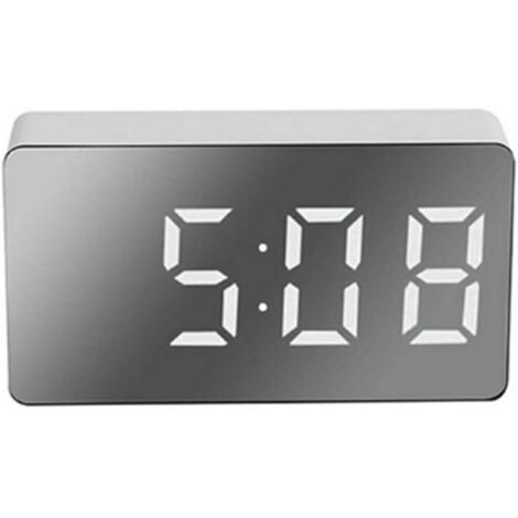 LED-Spiegelwecker, digitaler Wecker, multifunktionaler elektronischer Mini-Wecker für Schlafzimmer, Wohnzimmer, Büro