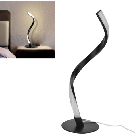 LED Spirale Lampe de Chevet Dimmable, Lampe de Table, Métal Lampe de Table 3000K, LED Moderne Lampe, Liseuse Lampe, pour Chambre Bureau Salon