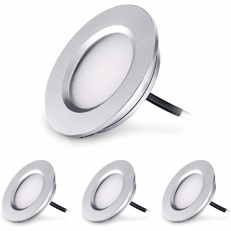 Ensoleille - led Spot Encastrable Extra Plat 3W 12V led Encastré Lampe Plafonnier Rond Dimmable 240 Lumen Blanc Chaud IP44 pour Salle de bain Salon