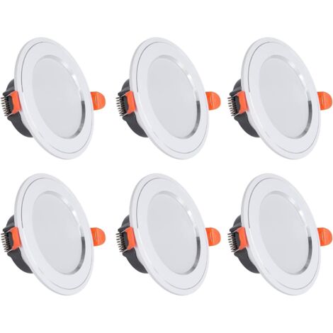 LED Spot Encastré,Equivalent 70W, 630LM Plafonnier Encastré, Blanc Froid 6000K, Led Lampe de Plafond IP40, AC185-265V, Lot de 6[Classe énergétique A++]