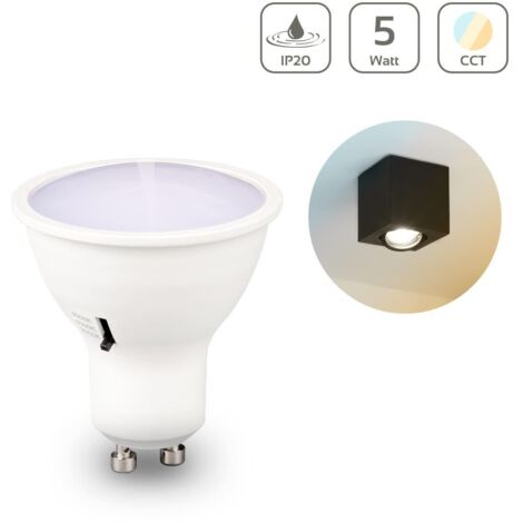 LED Spot GU10 4,8W 420lm CCT Lichtfarbe einstellbar - Abstrahlwinkel: 120° mit Kappe - Dimmbar: Nein