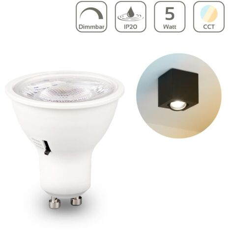 LED Spot GU10 4,8W 420lm CCT Lichtfarbe einstellbar - Abstrahlwinkel: 60° mit Linse - Dimmbar: Ja