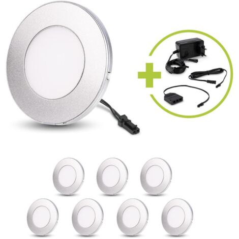 LED Spot rund 2.6W 12V 120lm IP20 Ø75x6mm Ausschnitt Ø55mm - Lichtfarbe: Neutralweiß 4000K - Anzahl: 8x