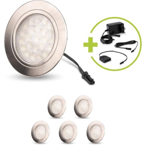 LED Spot rund 2W 12V 150lm IP20 Ø65x11mm Ausschnitt Ø58mm - Lichtfarbe: Neutralweiß 4000K - Anzahl: 6x