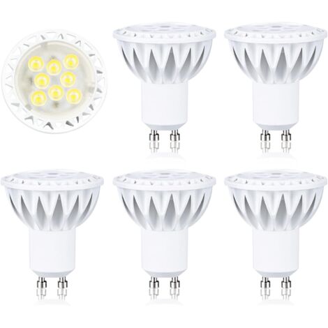 LED-Spotlampe GU10 LED dimmbar 50W transparent, 6er-Pack (kaltweiß) [Energieklasse F]