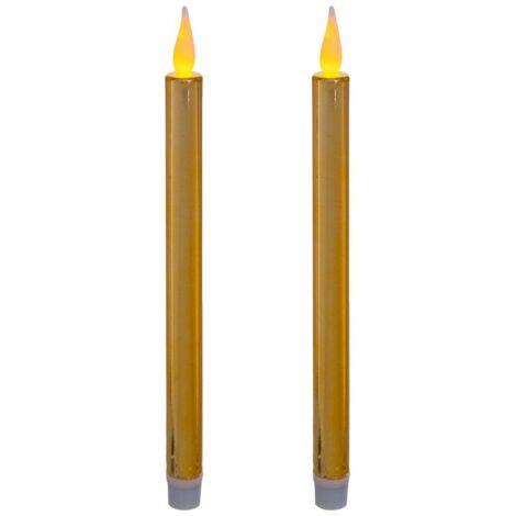 LED-Stabkerzen Colorama de Noël 2er-Set - Goldenes metall