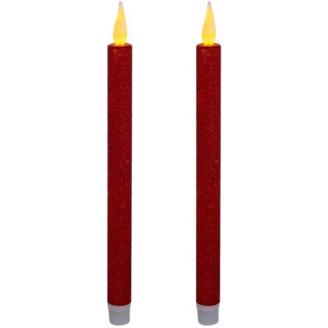 LED-Stabkerzen Colorama de Noël 2er-Set - Rot