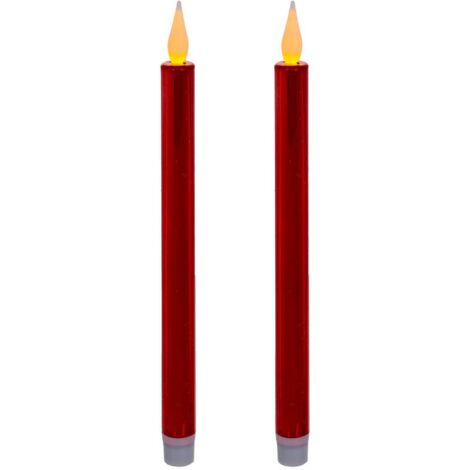 LED-Stabkerzen Colorama de Noël 2er-Set - Roter rubin
