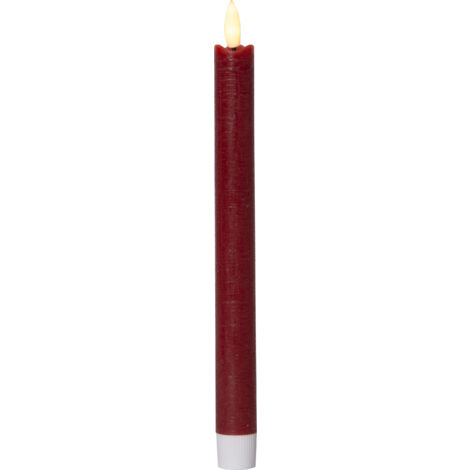 LED Stabkerzen -Flamme', 2er-Set, Wachs, flackernd, rot, 24cm