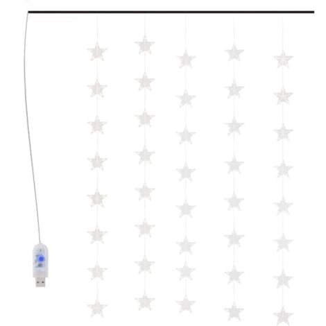 LED Star Curtain Fairy Lights 200 LED Warm White 8 Function vidaXL