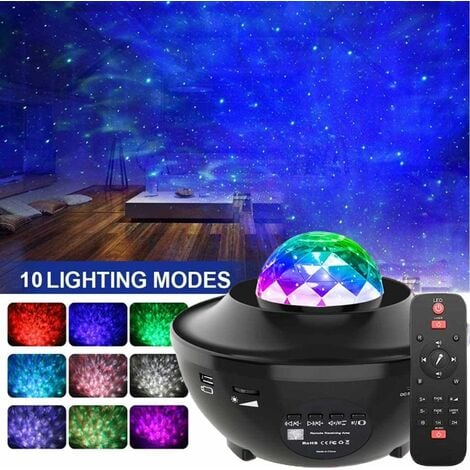 LED Starry Sky Projector Ocean Wave Projector with Remote Control / Bluetooth 5.0 / 360 ° Rotation / 3 Brightness Levels Best Gifts for Christmas Easter Party