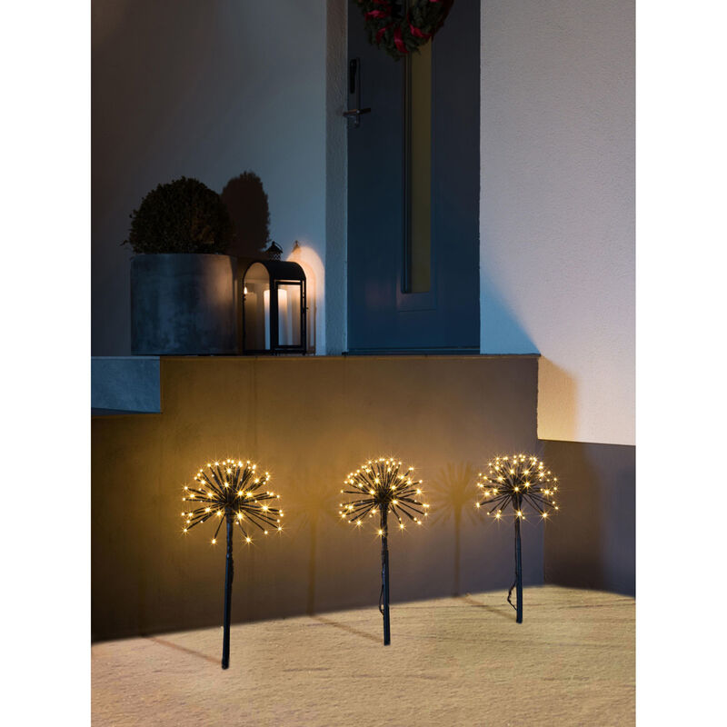 LED-Stecker Eisblumen Gartenstecker Weihnachts-Deko je Blume B26 x T26 x H50cm